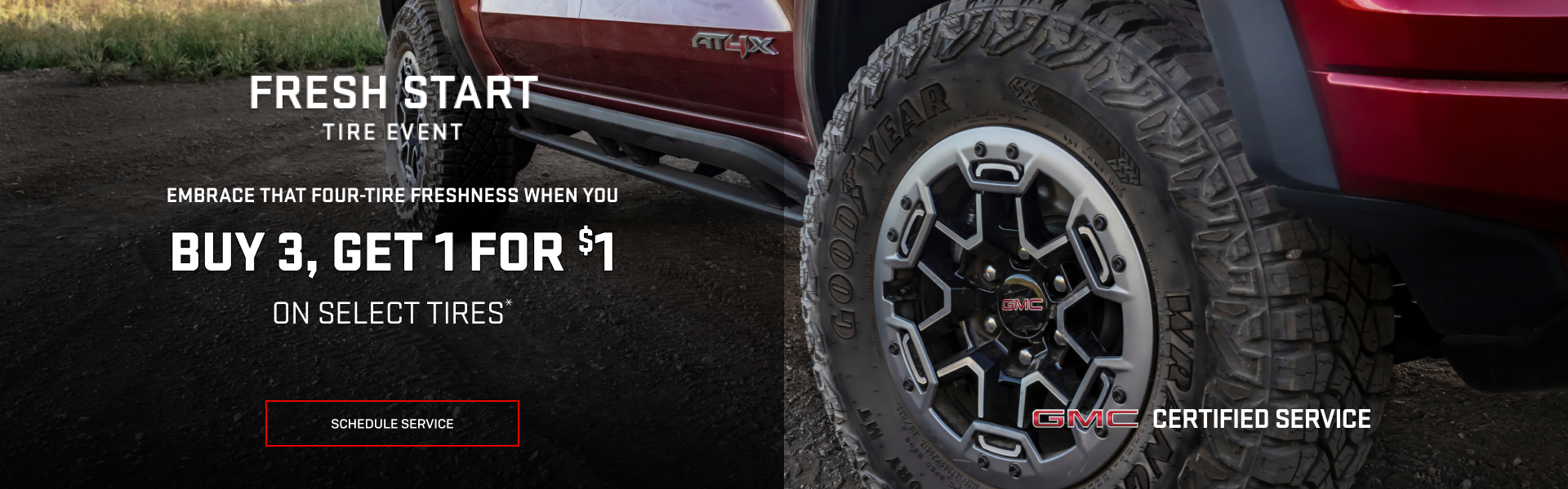 Buy 3 tires, get 1 for $1